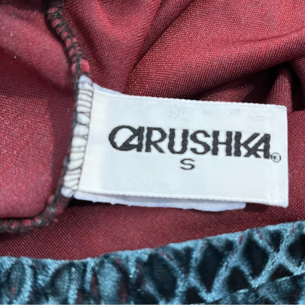 Carushka Teal Velvet Stretch Pants Crushed Velvet Wide Leg Legging Style Mermaid - Picture 11 of 13